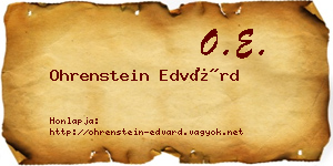 Ohrenstein Edvárd névjegykártya